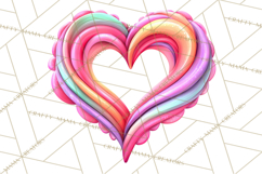 Swirling Valentine Hearts Continuous Line Art Pink Heart Product Image 5