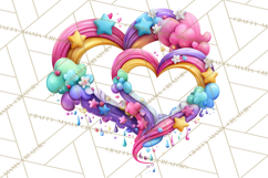 Swirling Valentine Hearts Continuous Line Art Pink Heart Product Image 2