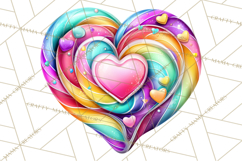 Swirling Valentine Hearts Continuous Line Art Pink Heart Product Image 4