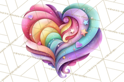 Swirling Valentine Hearts Continuous Line Art Pink Heart Product Image 3