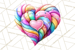 Swirling Valentine Hearts Continuous Line Art Pink Heart Product Image 4