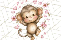 Valentine Jungle Animals PNG, Mini World, Cute Safari Hearts Product Image 3