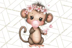 Valentine Jungle Animals PNG, Mini World, Cute Safari Hearts Product Image 3