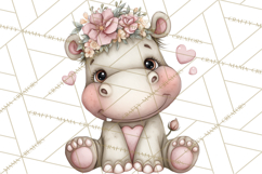 Valentine Jungle Animals PNG, Mini World, Cute Safari Hearts Product Image 4