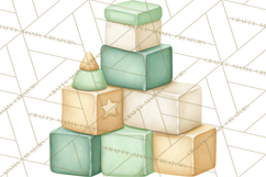 Baby Nursery Clipart PNG, Mint Cream Baby Shower Decor Product Image 4