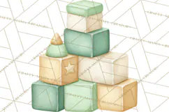 Baby Nursery Clipart PNG, Mint Cream Baby Shower Decor Product Image 4