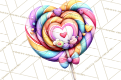 Swirling Valentine Hearts Continuous Line Art Pink Heart Product Image 5