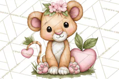 Valentine Jungle Animals PNG, Mini World, Cute Safari Hearts Product Image 2