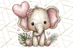 Valentine Jungle Animals PNG, Mini World, Cute Safari Hearts Product Image 5
