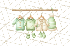 Baby Nursery Clipart PNG, Mint Cream Baby Shower Decor Product Image 2