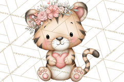 Valentine Jungle Animals PNG, Mini World, Cute Safari Hearts Product Image 2