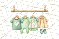 Baby Nursery Clipart PNG, Mint Cream Baby Shower Decor Product Image 3