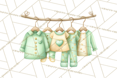 Baby Nursery Clipart PNG, Mint Cream Baby Shower Decor Product Image 4