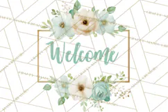 Baby Nursery Clipart PNG, Mint Cream Baby Shower Decor Product Image 2