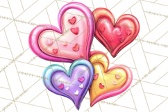 Swirling Valentine Hearts Continuous Line Art Pink Heart Product Image 2