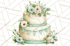 Baby Nursery Clipart PNG, Mint Cream Baby Shower Decor Product Image 4