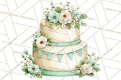Baby Nursery Clipart PNG, Mint Cream Baby Shower Decor Product Image 4