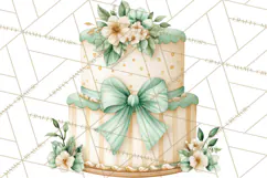 Baby Nursery Clipart PNG, Mint Cream Baby Shower Decor Product Image 5