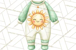 Baby Nursery Clipart PNG, Mint Cream Baby Shower Decor Product Image 2