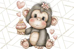 Valentine Jungle Animals PNG, Mini World, Cute Safari Hearts Product Image 3