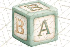 Baby Nursery Clipart PNG, Mint Cream Baby Shower Decor Product Image 3