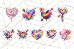 Swirling Valentine Hearts Continuous Line Art Pink Heart Product Image 3