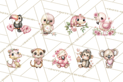 Valentine Jungle Animals PNG, Mini World, Cute Safari Hearts Product Image 2