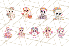 Valentine Sugar Skull Skeleton Clipart, Calavera PNG Art Product Image 3