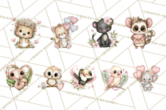 Valentine Jungle Animals PNG, Mini World, Cute Safari Hearts Product Image 8