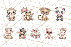 Valentine Jungle Animals PNG, Mini World, Cute Safari Hearts Product Image 6