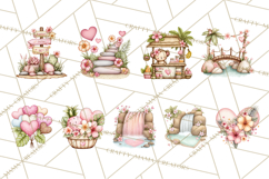 Valentine Jungle Animals PNG, Mini World, Cute Safari Hearts Product Image 9