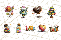 Quirky Valentine Monster Clipart PNG for Cute Printable Product Image 3