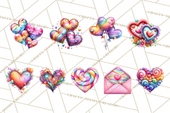 Swirling Valentine Hearts Continuous Line Art Pink Heart Product Image 6