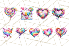 Swirling Valentine Hearts Continuous Line Art Pink Heart Product Image 5