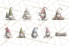 Vibrant Winter Gnome Clipart Watercolor Christmas Gnomes PNG Product Image 5