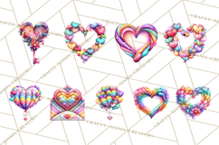 Swirling Valentine Hearts Continuous Line Art Pink Heart Product Image 4