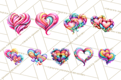 Swirling Valentine Hearts Continuous Line Art Pink Heart Product Image 7