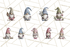 Vibrant Winter Gnome Clipart Watercolor Christmas Gnomes PNG Product Image 7