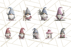 Vibrant Winter Gnome Clipart Watercolor Christmas Gnomes PNG Product Image 4
