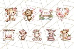 Valentine Jungle Animals PNG, Mini World, Cute Safari Hearts Product Image 3