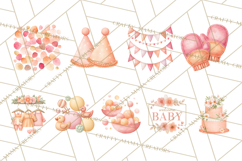 Baby Nursery Clipart PNG, Peach Coral Baby Shower Decor Product Image 2