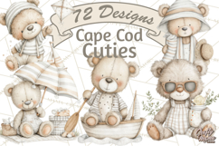 New England Coastal Teddy Bear Nautical Summer Clipart Product Image 1