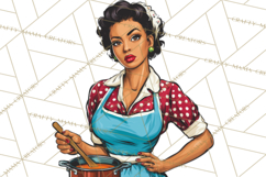Vintage 1950s Housewife Clipart, Retro Woman Png Files Product Image 2