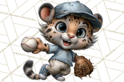 Safari Animals Playing Baseball Sports Clipart PNG Product Image 3