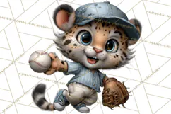 Safari Animals Playing Baseball Sports Clipart PNG Product Image 3