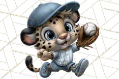 Safari Animals Playing Baseball Sports Clipart PNG Product Image 4