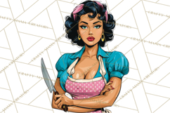 Vintage 1950s Housewife Clipart, Retro Woman Png Files Product Image 3