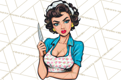 Vintage 1950s Housewife Clipart, Retro Woman Png Files Product Image 4
