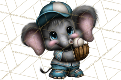 Safari Animals Playing Baseball Sports Clipart PNG Product Image 5