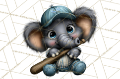Safari Animals Playing Baseball Sports Clipart PNG Product Image 2